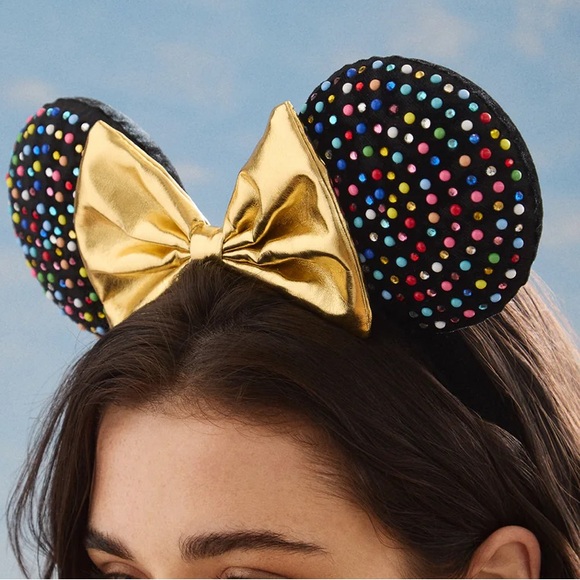 NWOT Minnie Mouse Disney Multicolored Gem Ears Headband - Picture 3 of 12